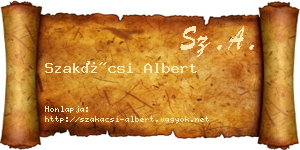 Szakácsi Albert névjegykártya