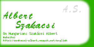 albert szakacsi business card